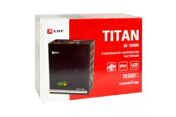 Стабилизатор напряжения EKF TITAN W-10000 настенный PROxima SQstab-w-10000