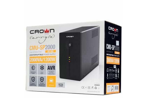 Источник бесперебойного питания CROWN CMU-SP2000IEC USB CM000003132