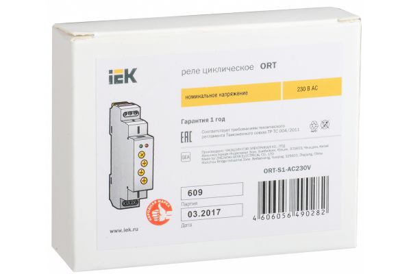 Циклическое реле IEK ORT 1 контакт 230В AС ORT-S1-AC230V