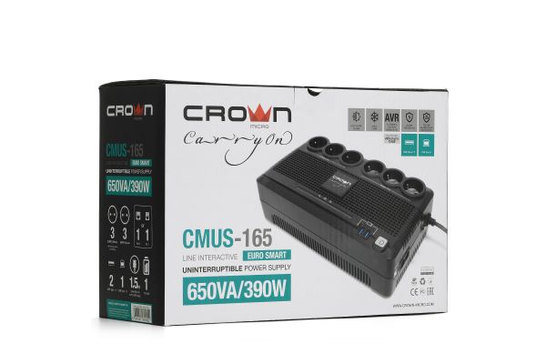 Источник бесперебойного питания CROWN CMUS-165 EURO SMART CM000003140