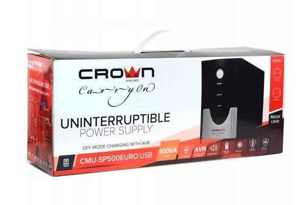 Источник бесперебойного питания CROWN CMU-SP500EURO USB CM000001860