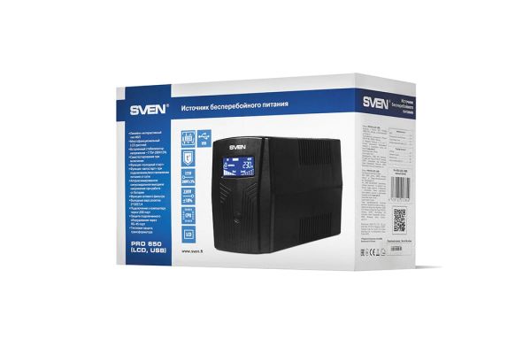 Источник бесперебойного питания SVEN Pro 650 LCD, USB SV-013844