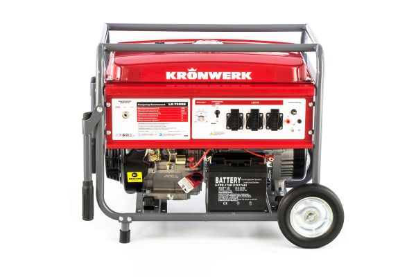 Бензиновый генератор KRONWERK LK 7500E, 6,5 кВт, 220В, бак 25 л, электростартер 94694