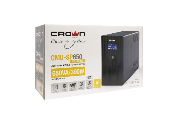 Источник бесперебойного питания CROWN CMU-SP650IEC LCD USB CM000001867