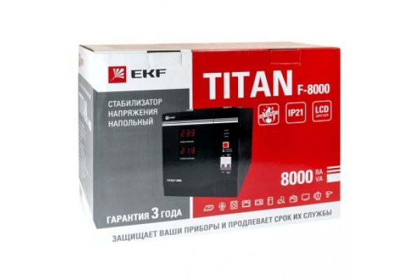 Напольный стабилизатор напряжения EKF TITAN F-8000 PROxima SQstab-f-8000