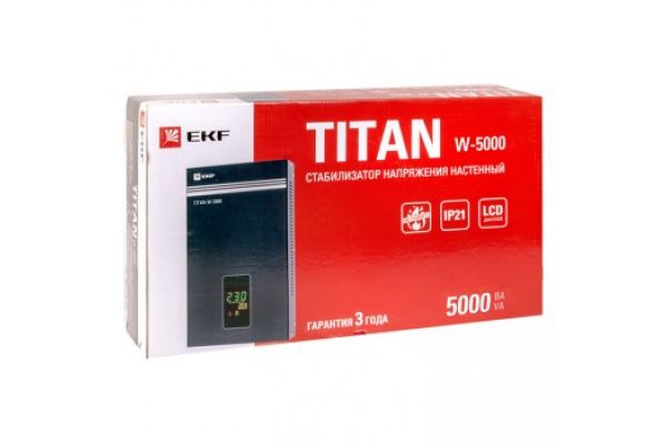 Настенный стабилизатор напряжения EKF TITAN W-5000 PROxima SQstab-w-5000