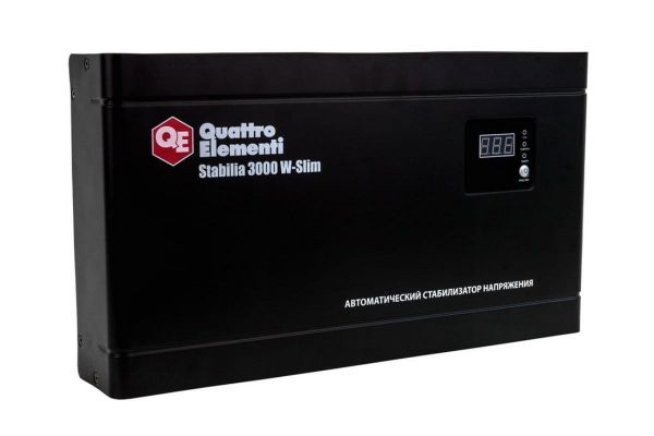 Настенный стабилизатор напряжения QUATTRO ELEMENTI Stabilia 3000 W-Slim 640-537