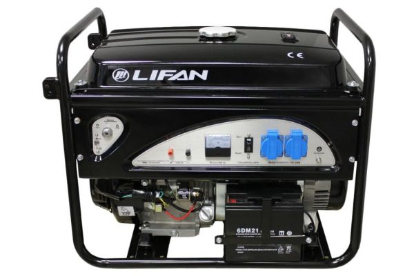 Бензиновый генератор Lifan 6500E 220В, 5/5,5 кВт, 13 л.с. 5GF-4