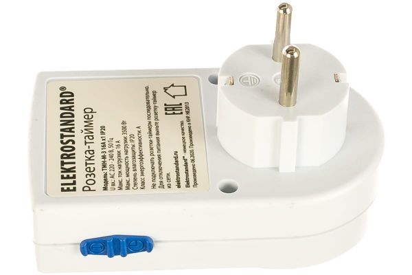 Электронная розетка-таймер Elektrostandard TMH-M-3 16A x1 IP20 Белый a026136