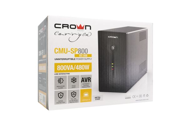 Источник бесперебойного питания CROWN CMU-SP800IEC LCD USB CM000001868