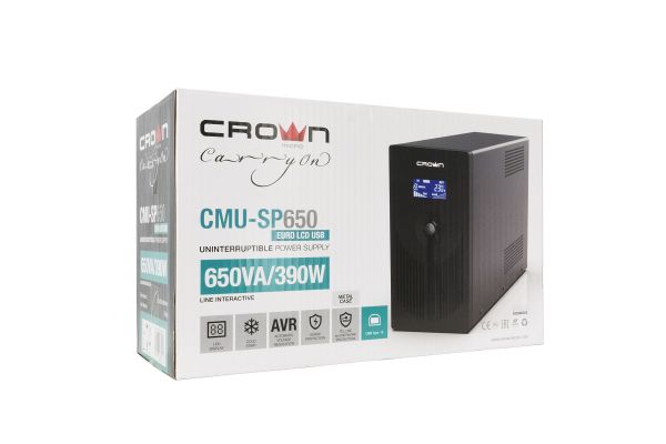 Источник бесперебойного питания CROWN CMU-SP650EURO LCD USB CM000001870