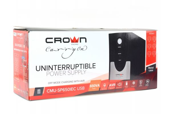 Источник бесперебойного питания CROWN CMU-SP650IEC USB CM000001862