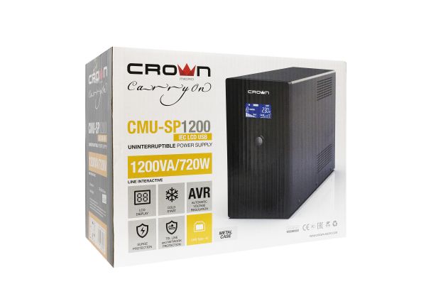 Источник бесперебойного питания CROWN CMU-SP1200IEC LCD USB CM000001869