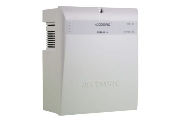 Блок бесперебойного питания ACCORDTEC 13.6В 4А 4 канала 1А, корпус - пластик ББП-40 v.4 исп.1