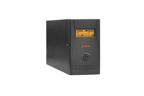 Источник бесперебойного питания ExeGate Power Smart ULB-600.LCD.AVR.EURO.RJ.USB <600VA/360W, LCD, AVR, 2евро, RJ45/11, USB> 212515