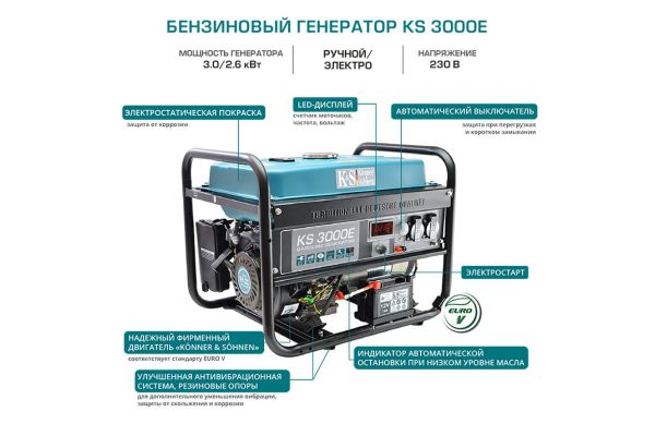 Бензиновый генератор Konner&Sohnen KS 3000E